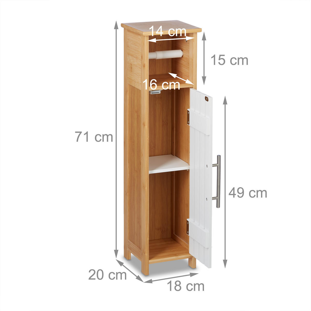TOILETTENPAPIERHALTER - Hellbraun, Holz/Holzwerkstoff (18/71/20cm) - Relaxdays