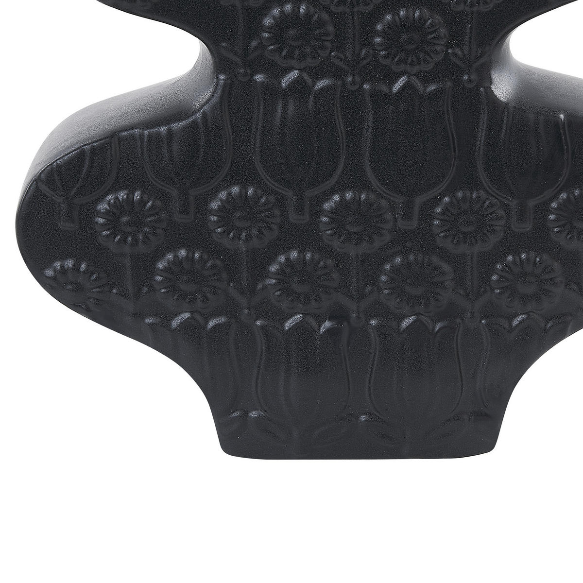 BLUMENVASE Porzellan schwarz Argos - Schwarz, Keramik (25cm) - Beliani