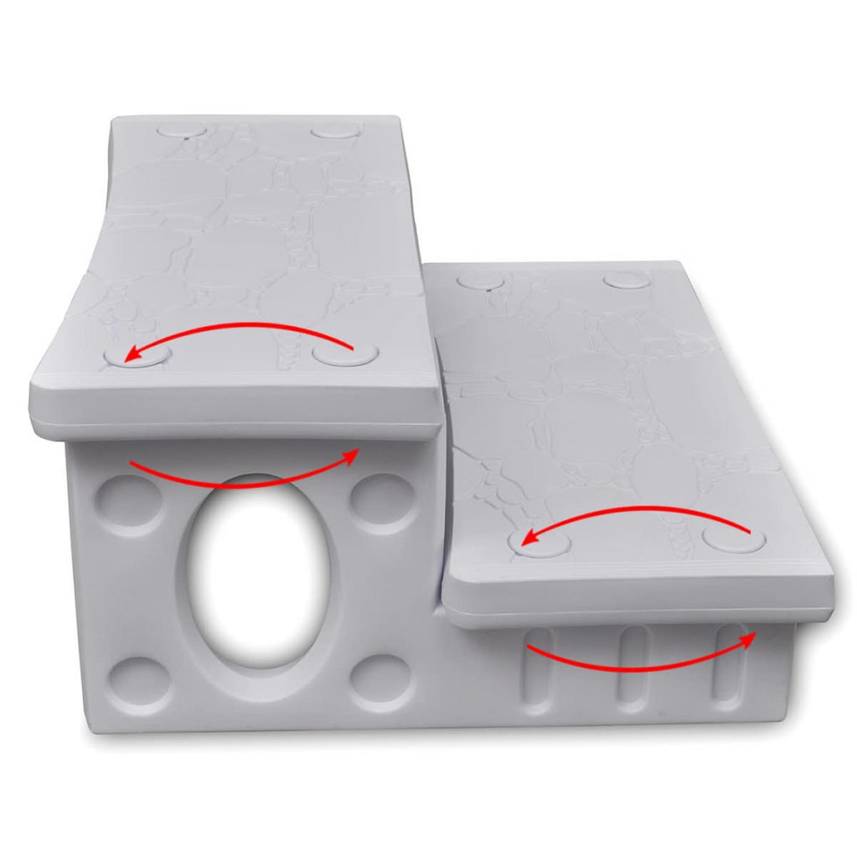 WHIRLPOOLTREPPE Weiss - Weiß, Kunststoff (65/34/70cm) - vidaXL