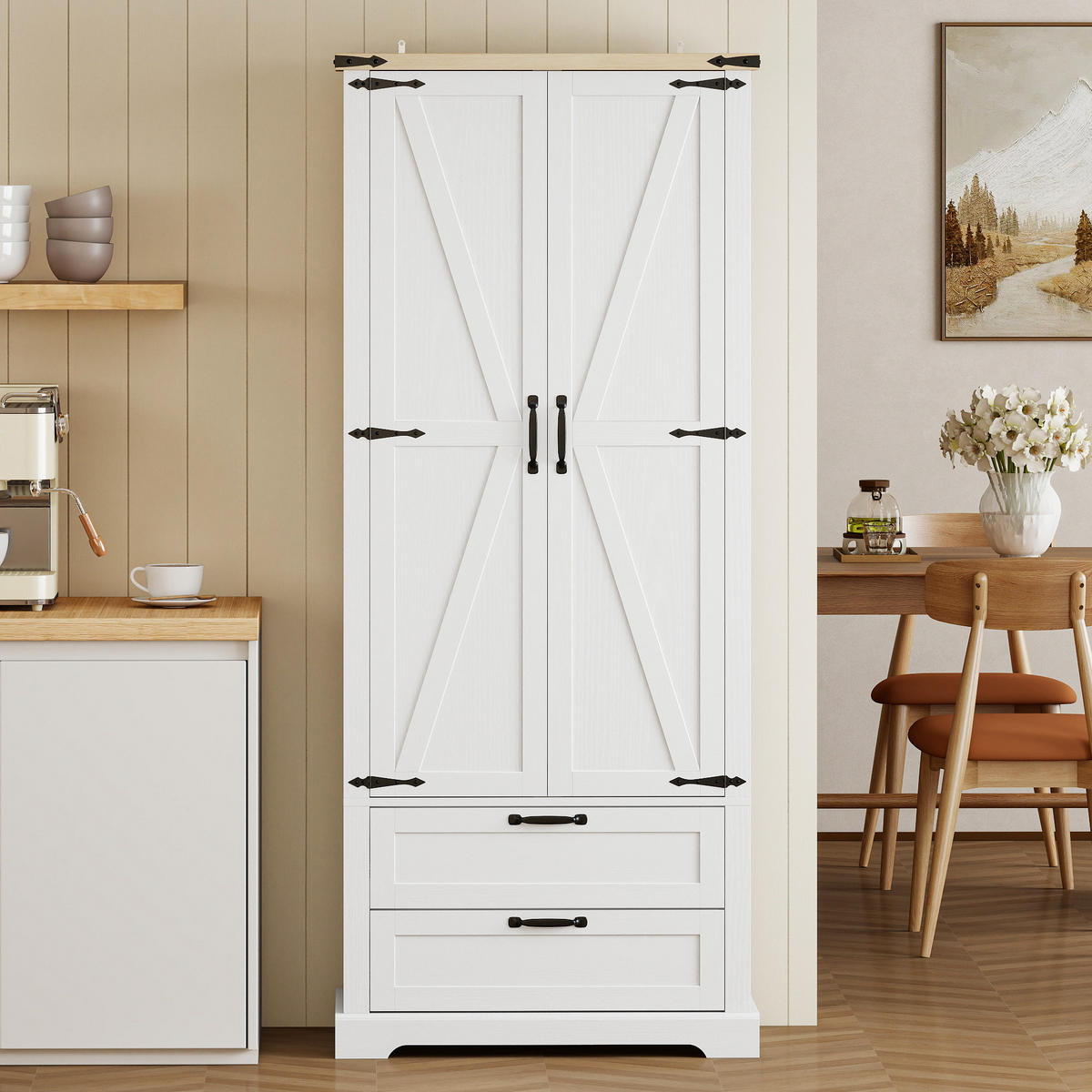 HIGHBOARD DE-11311 2 Türen Weiß - Weiß, Holzwerkstoff (40/180/76cm) - ComfortXL