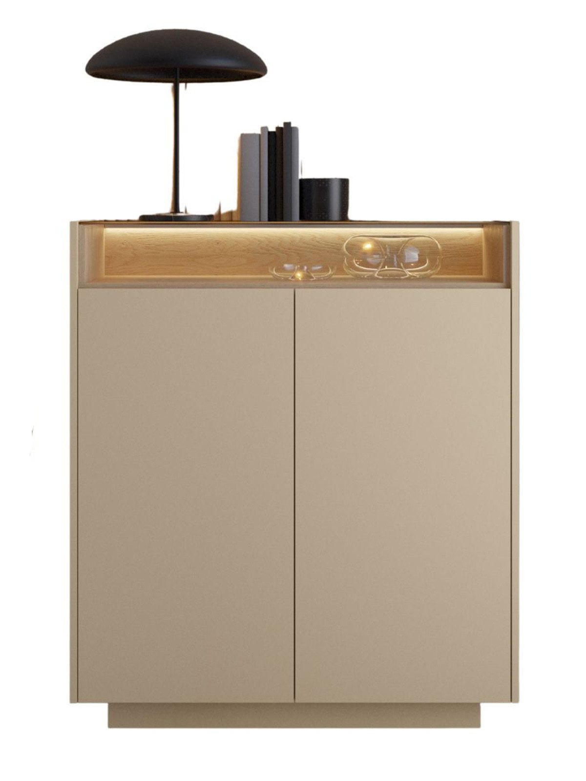 HOCHKOMMODE Dunkelbeige TULUM - Beige, Holzwerkstoff (103/119/39cm) - Compleo24