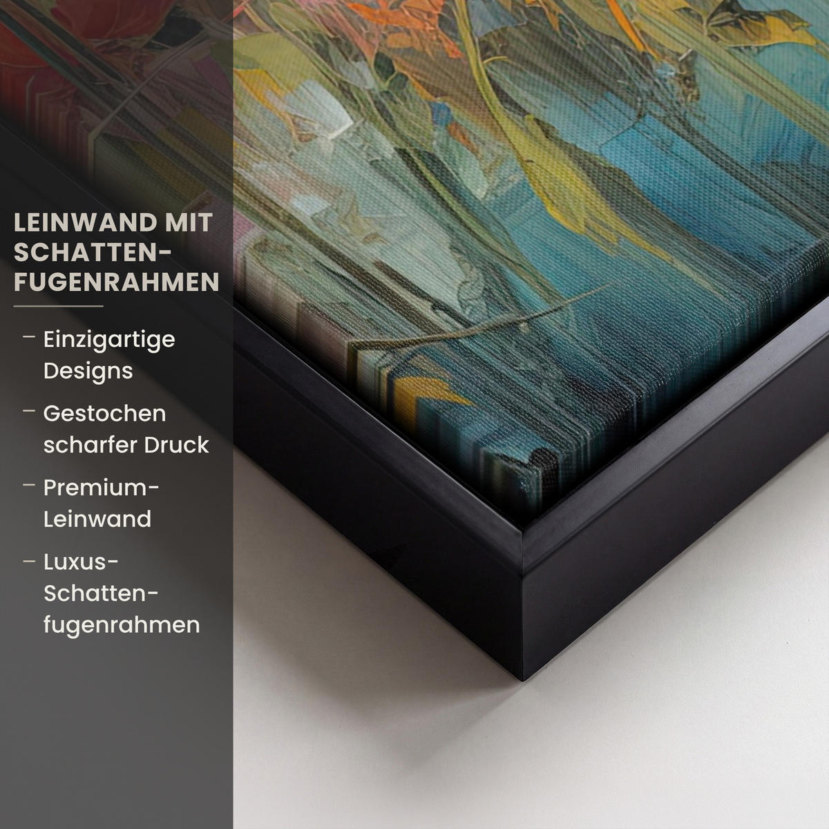 LEINWAND Bilder mit Rahmen - Blumen - Aquarell - Kunst - Botanisch - Natur - 50x70 - Orange, Textil (50/70cm) - MuchoWow