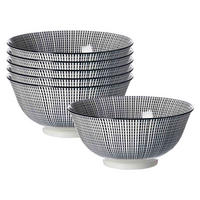 MÜSLISCHALEN Takeo Stripes schwarz-weiß ø 15,5 cm 6er Set - Schwarz/Weiß, Keramik (15.5cm) - Ritzenhoff Breker