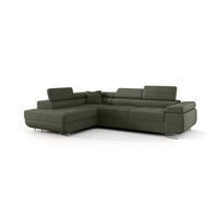 ECKSOFA EMILY mit Schlaffunktion Quelle 37 Links - Dunkelgrün, Textil (275/200cm) - Bedante