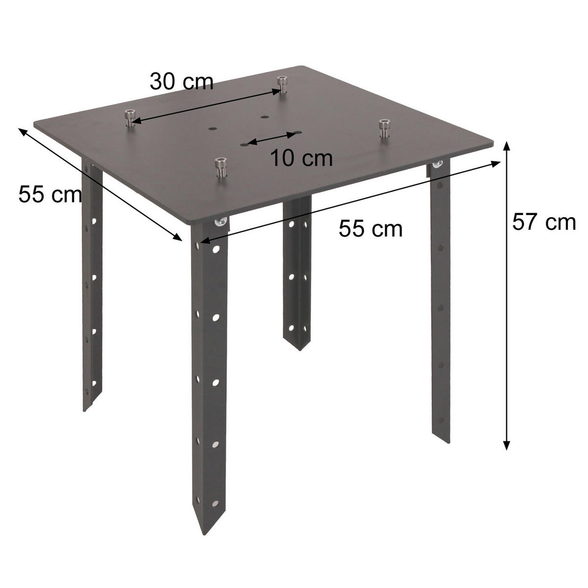 BODENPLATTE SCHIRM PRO Schwarz - Schwarz, Metall (55/55cm) - MCW