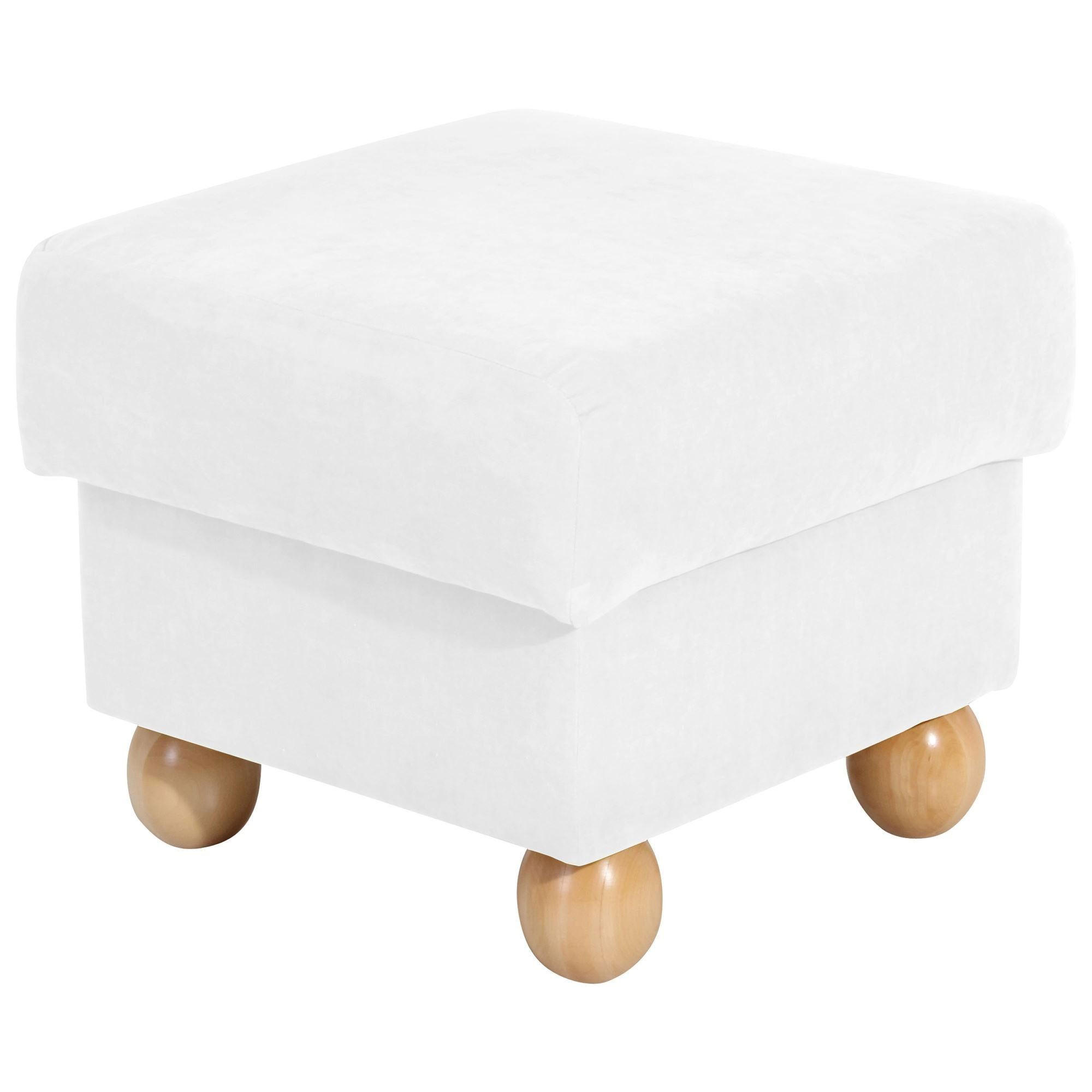 HOCKER Kasha Bezug Veloursstoff Buche natur / creme - Buchefarben/Creme, Kunststoff (54/48/54cm) - 58aufmkessel