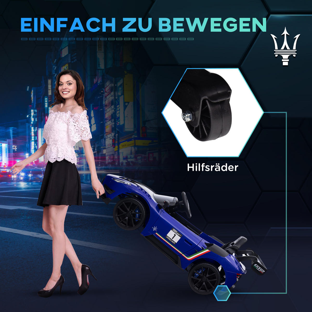 KINDER Elektroauto - Blau, Metall (115/60/45cm) - AIYAPLAY