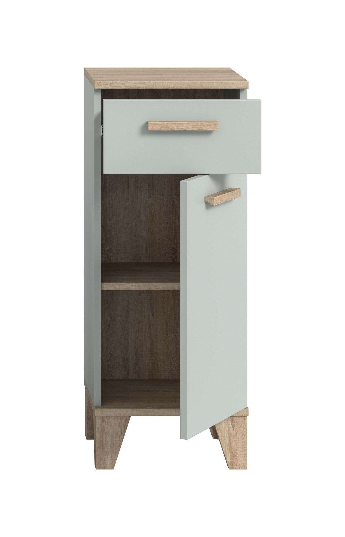 BADSCHRANK halbhoch STAR (B/H/T: ca. 34/87/31 cm) in hellgrün/hellgrün - Hellgrün, Holzwerkstoff (34/87/31cm)