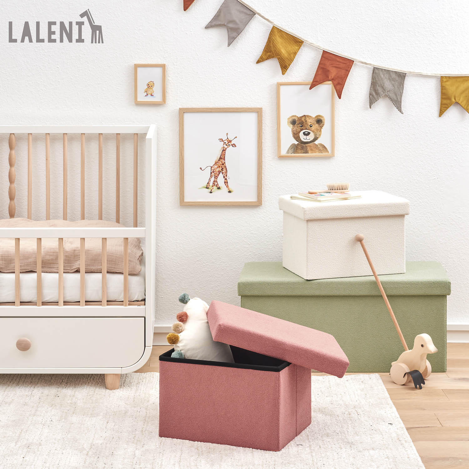 SITZHOCKER 41/31/31 cm, faltbar, Altrosa - Altrosa, Kunststoff (31/31/41cm) - Laleni