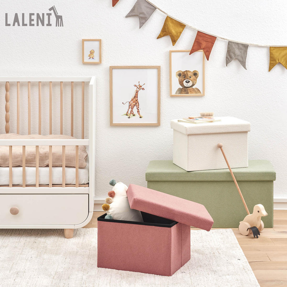 SITZHOCKER 41/31/31 cm, faltbar, Altrosa - Altrosa, Kunststoff (31/31/41cm) - Laleni