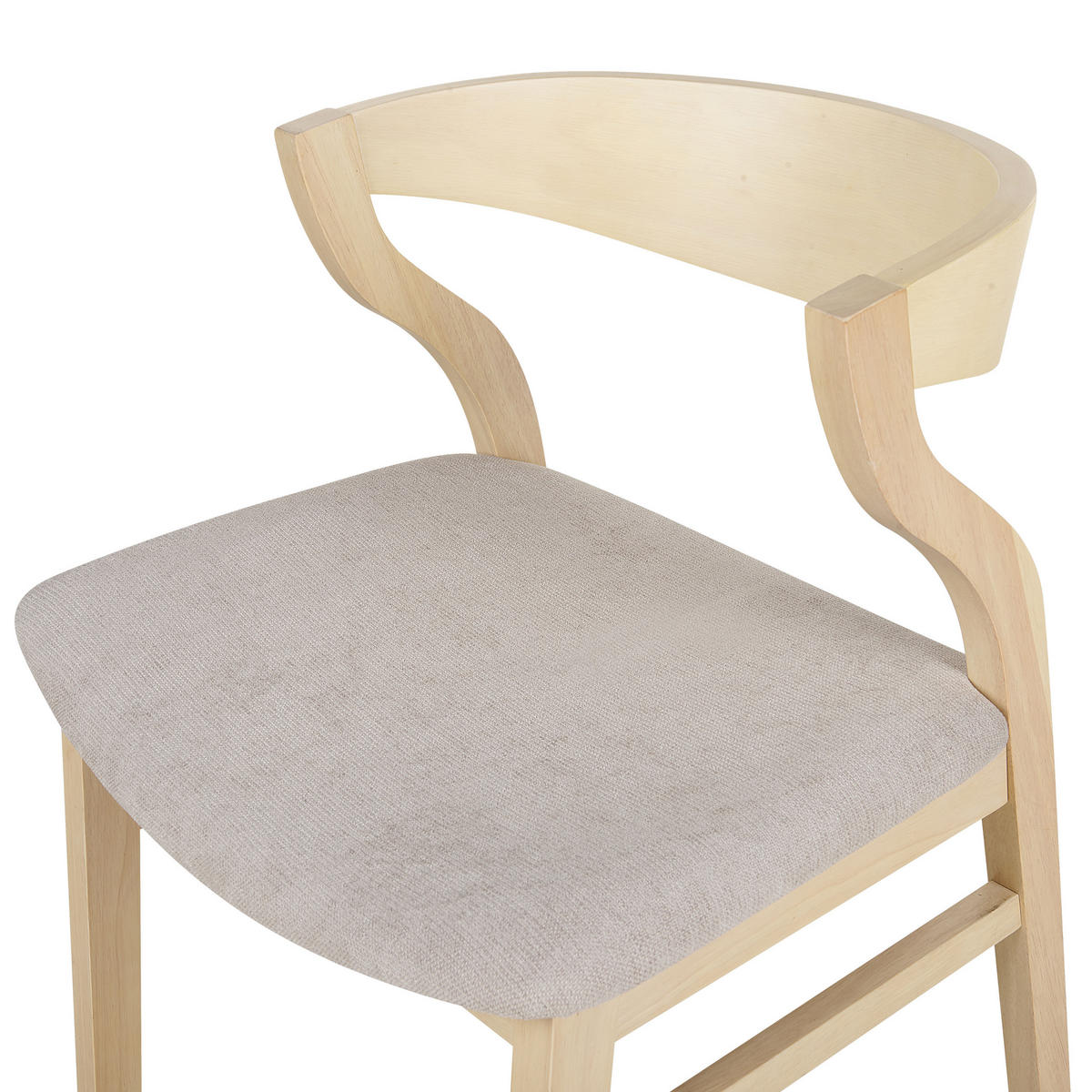 ESSZIMMERSTUHL 2er-Set heller Holzfarbton/beige Maroa - Hellbraun/Beige, Textil (51/72/46cm) - Beliani