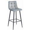 BARHOCKER Silbergrauer Velours, Gepolsterte Rückenlehne, Bequem Und Modernes Design Für Die Küche Oder Die Theke - Grau, Textil (46/104/33cm) - Best For Home