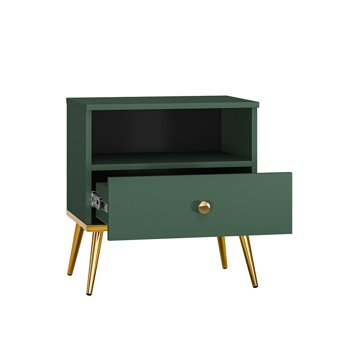NOČNÍ STOLEK Thalia Zelená - zelená barva, kompozitní dřevo (50/53/34cm) - Petits-meubles