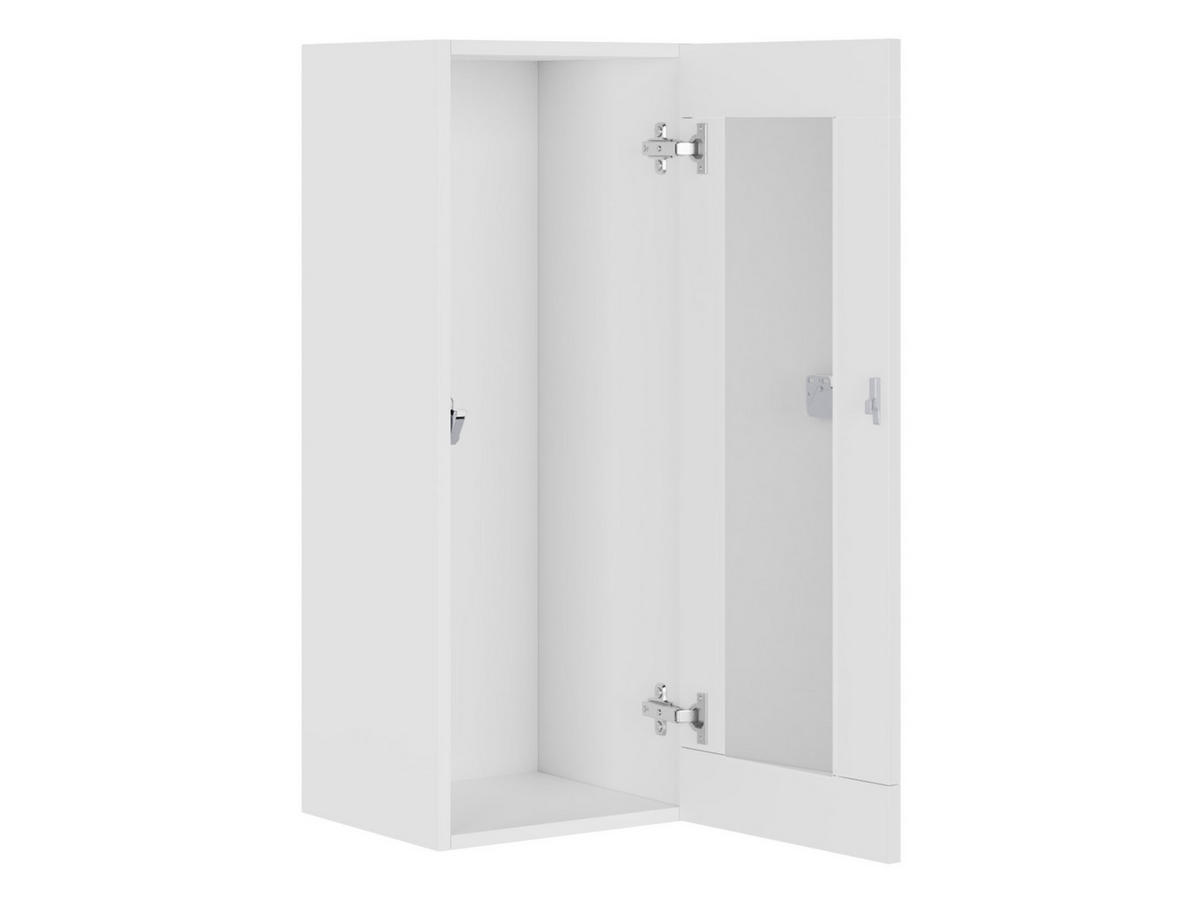 HÄNGEVITRINE 90 Vigo Glas mit weißer LED Beleuchtung - Weiß Hochglanz/Weiß, Holzwerkstoff (35/90/32cm) - MIRJAN24