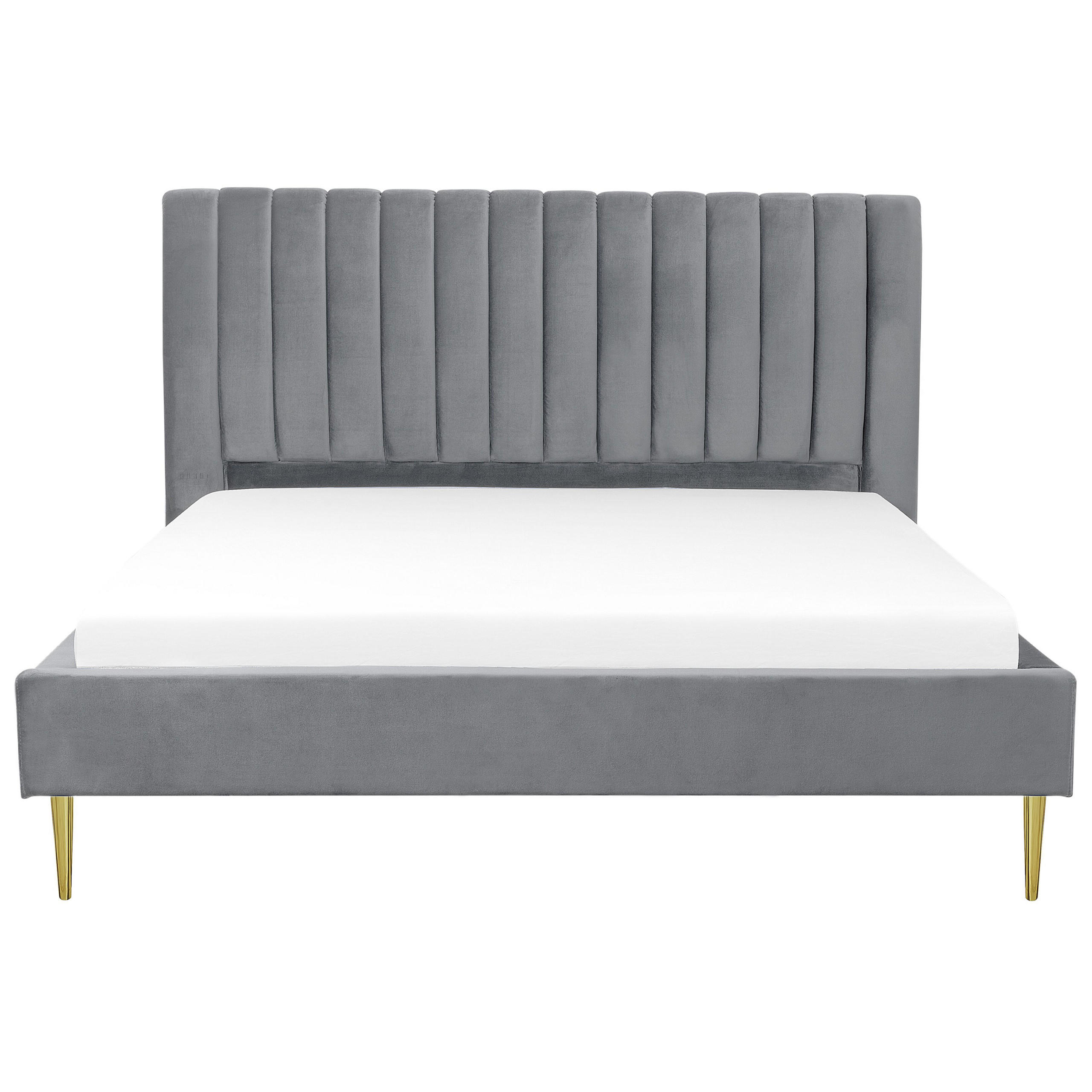 POLSTERBETT 180/200cm Grau Marville - Grau, Textil (180/200cm) - Beliani