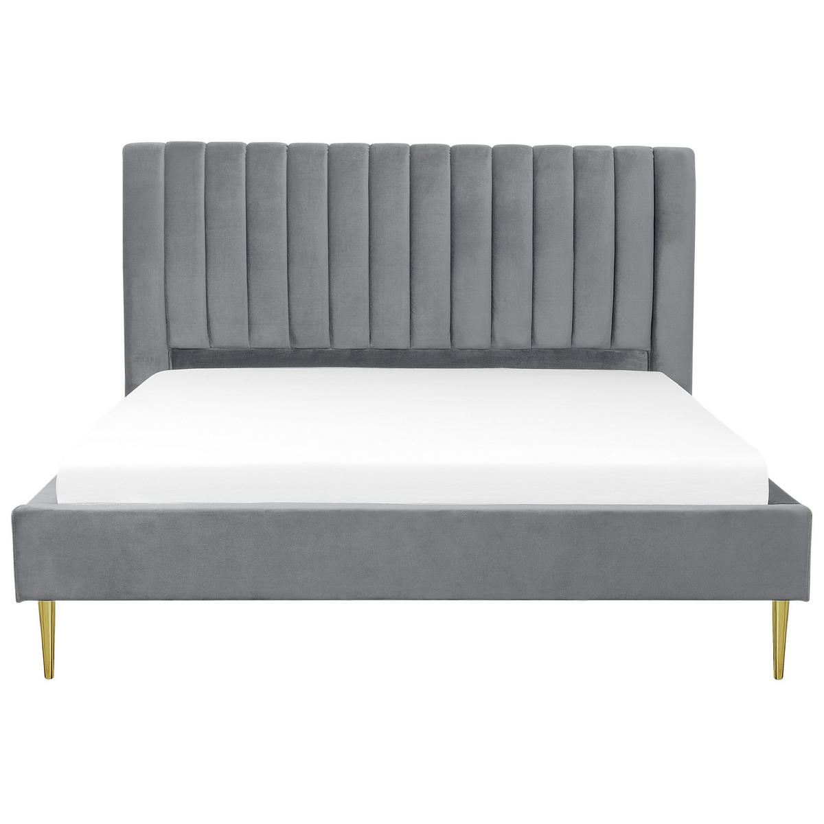 POLSTERBETT 180/200cm Grau Marville - Grau, Textil (180/200cm) - Beliani