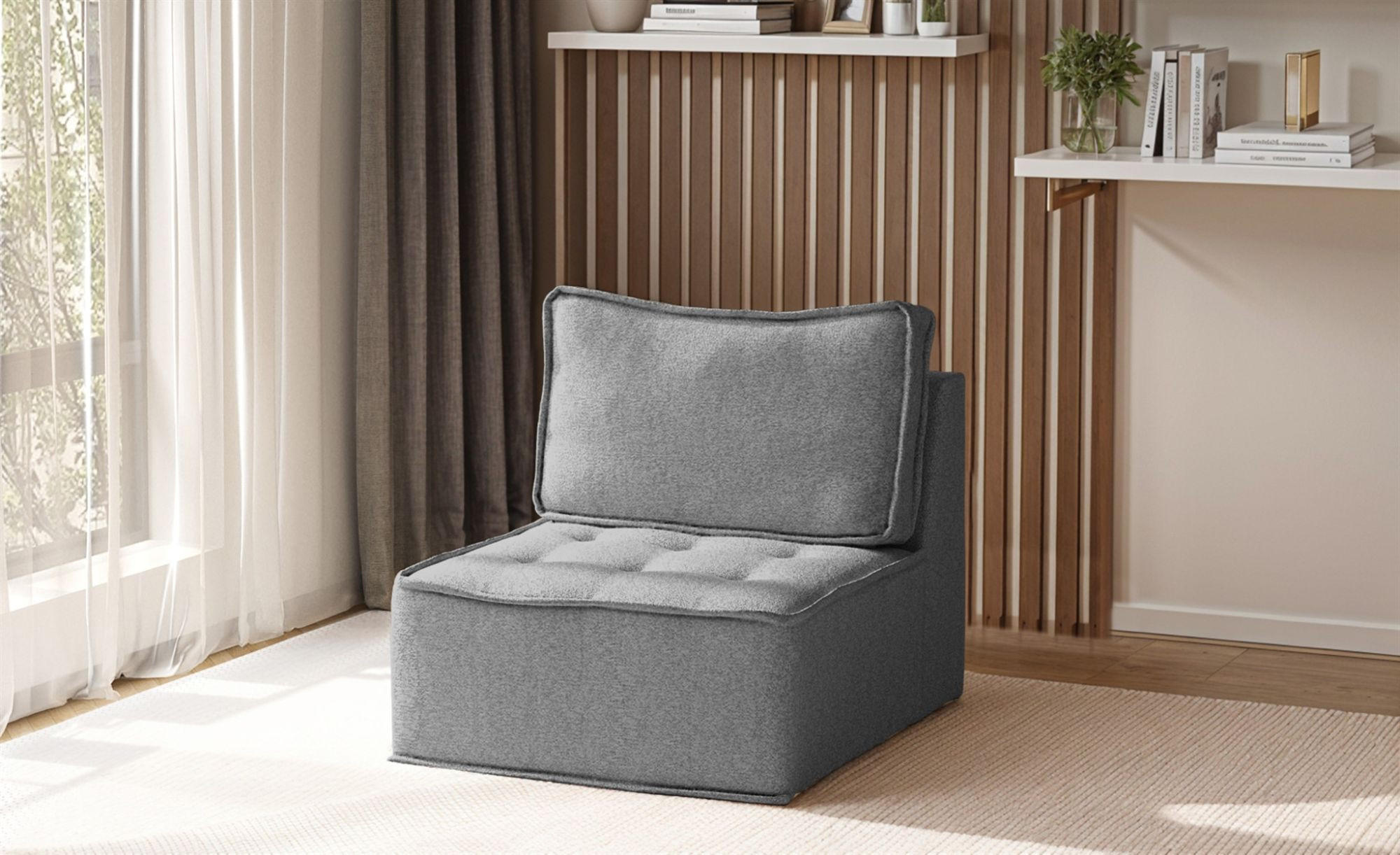SESSEL Sande Xs In Raven - Grau, Holzwerkstoff/Textil (80/85/90cm) - Fun Möbel