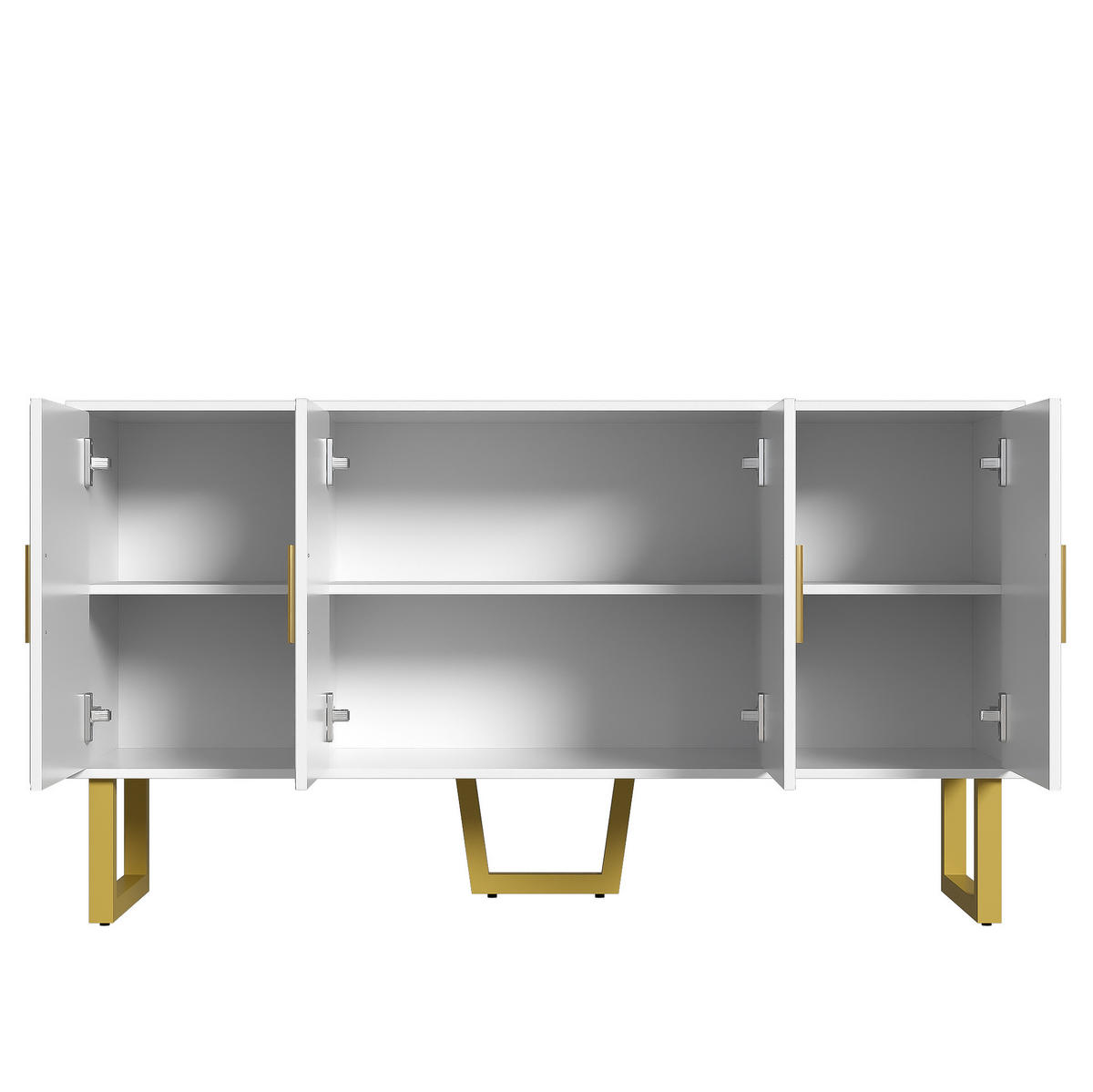 SIDEBOARD 150/40/82 cm Weiß aus MDF und Holzwerkstoff mit höhenverstellbaren Regalen - Weiß, Holzwerkstoff (40/82/150cm) - OKMYHOME