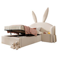 POLSTERBETT 90/190 cm Beige aus Samt mit Stauraum und Nachttisch - Beige, Textil (90/190cm) - OKMYHOME