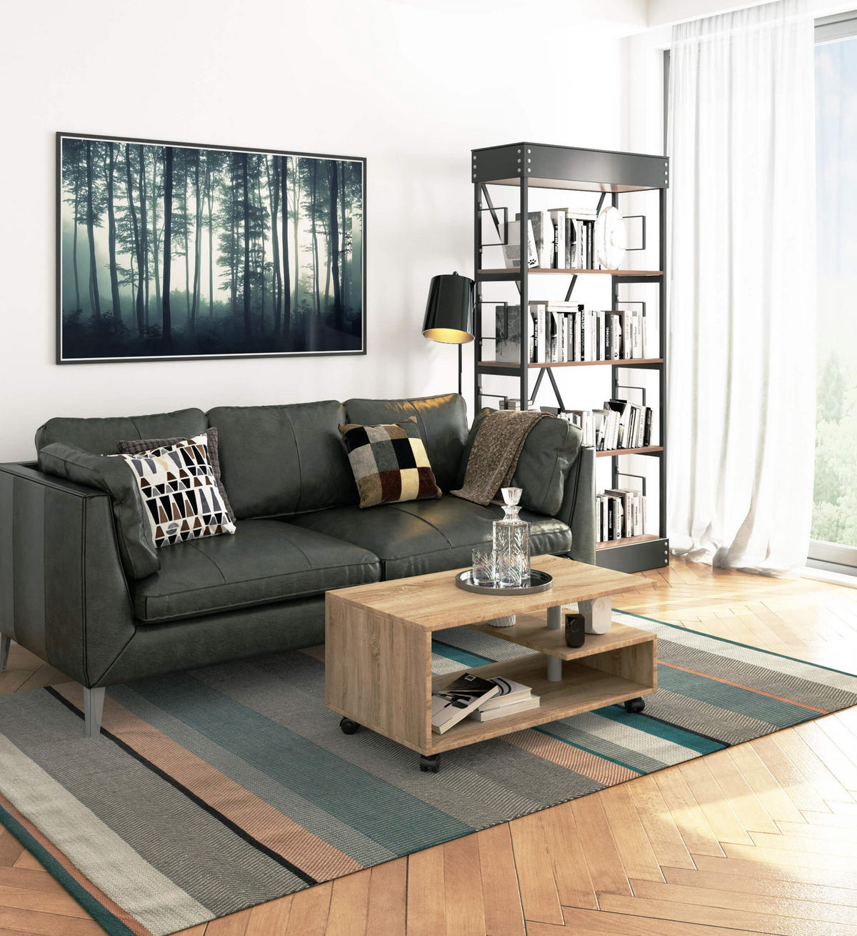COUCHTISCH Sonoma Eiche 90x51x40 cm - Sonoma Eiche, Holzwerkstoff (51/90/40cm) - Akord