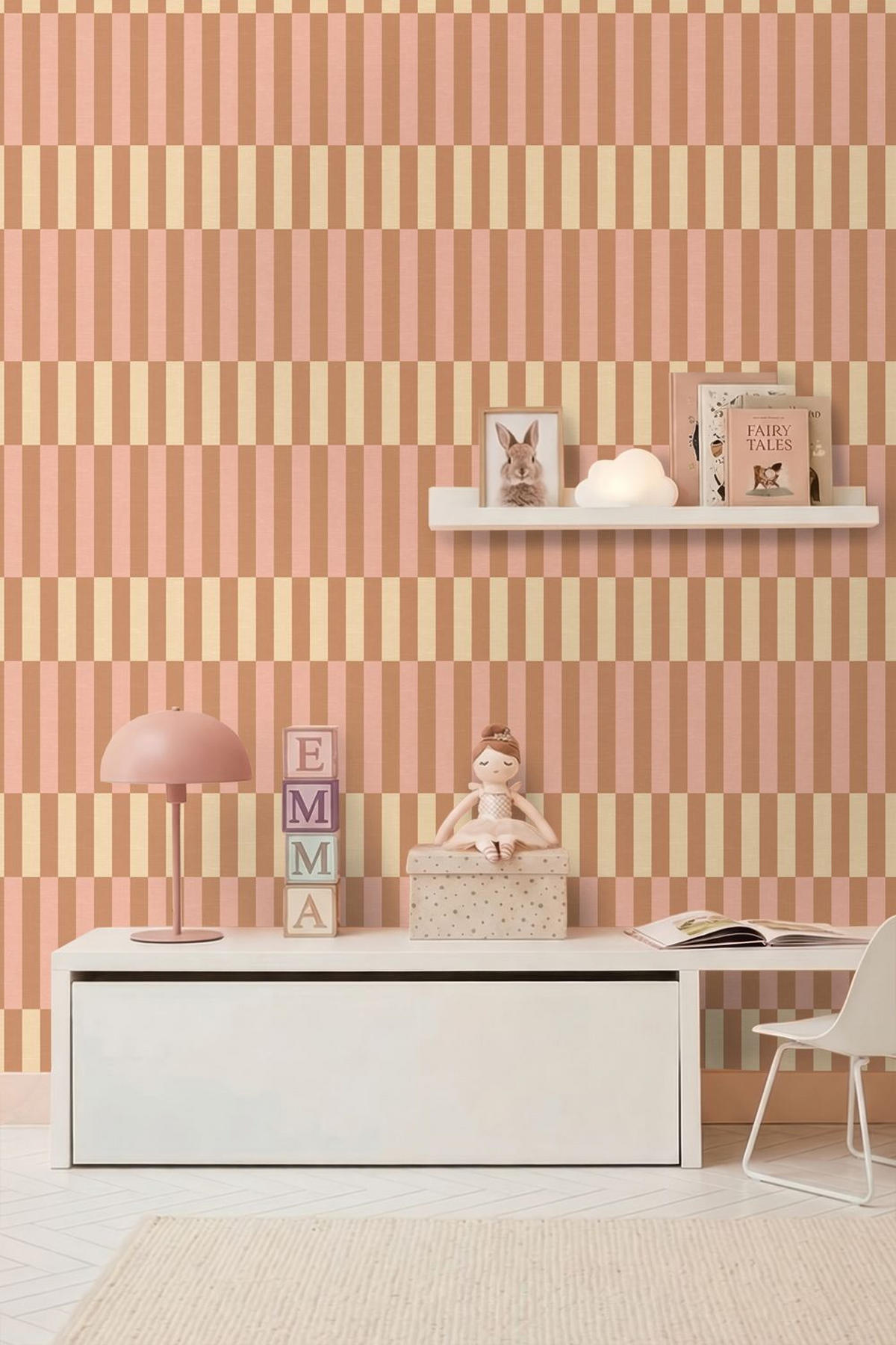 TAPETE Leinenoptik-Streifen 50 x 900 cm - Pink, Papier (50/900cm) - ESTAhome