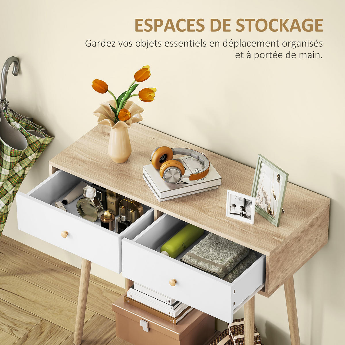 KONSOLENTISCH DE-16779 Braun - Eichefarben, Holzwerkstoff (86/35/75cm) - ComfortXL