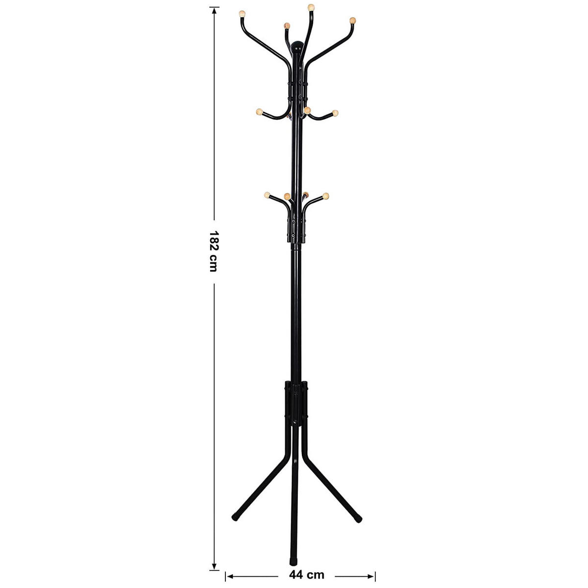 GARDEROBENSTÄNDER - Schwarz, Metall (44/182/44cm) - Mat-Haus