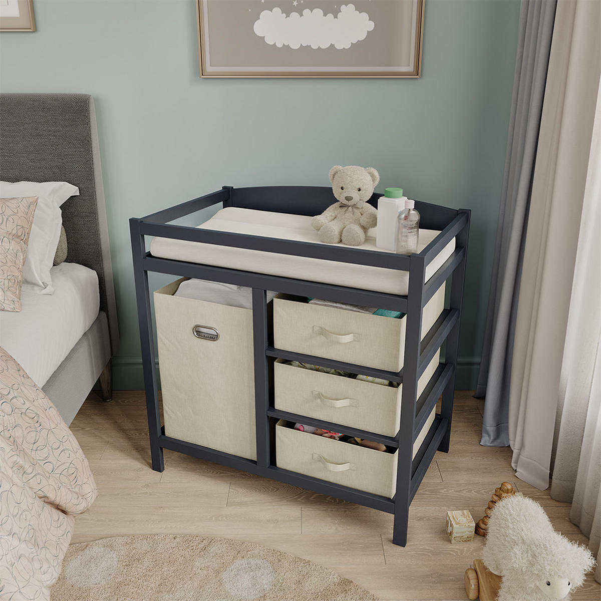 PŘEBALOVACÍ PULT Nunjo Antracit - antracitová, kompozitní dřevo (85/87/52cm) - Vicco