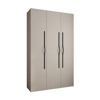DREHTÜRENSCHRANK 245,5/150/40 3-türig - Kaschmir/Schwarz, Holz/Metall (150/245.5/40cm) - Abiks Möbel