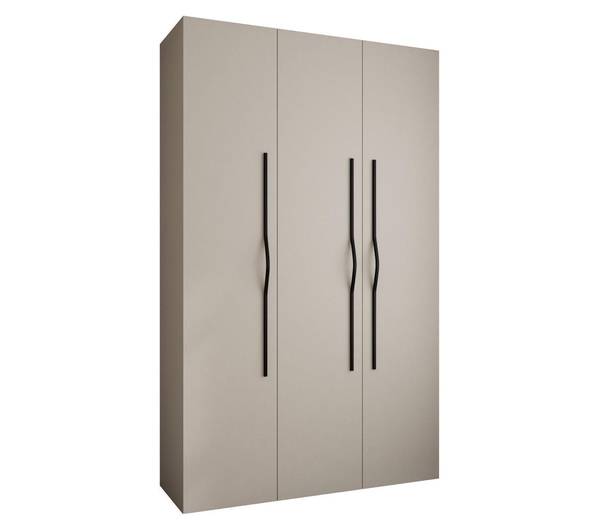 DREHTÜRENSCHRANK 245,5/150/40 3-türig - Kaschmir/Schwarz, Holz/Metall (150/245.5/40cm) - Abiks Möbel