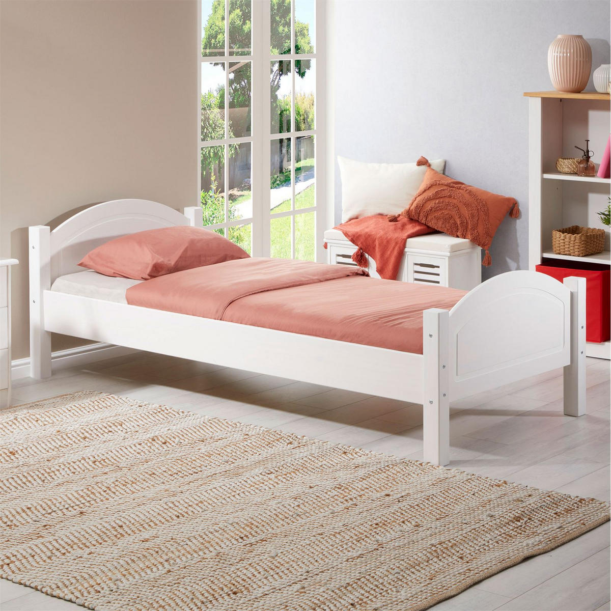 MASSIVHOLZBETT FLIMS 100x200 cm weiß - Weiß, Holz (100/200cm) - IDIMEX