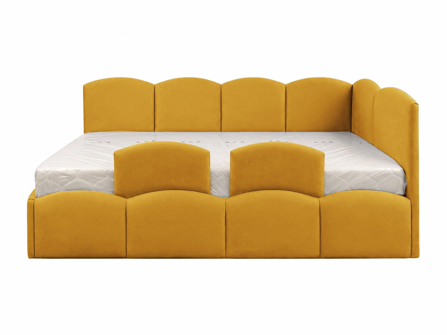 KINDERBETT TIM 90x200 rechts Honigfarbe mit Bettkasten & Rausfallschutz - Honig, Textil (90/200cm) - KS Home Concept