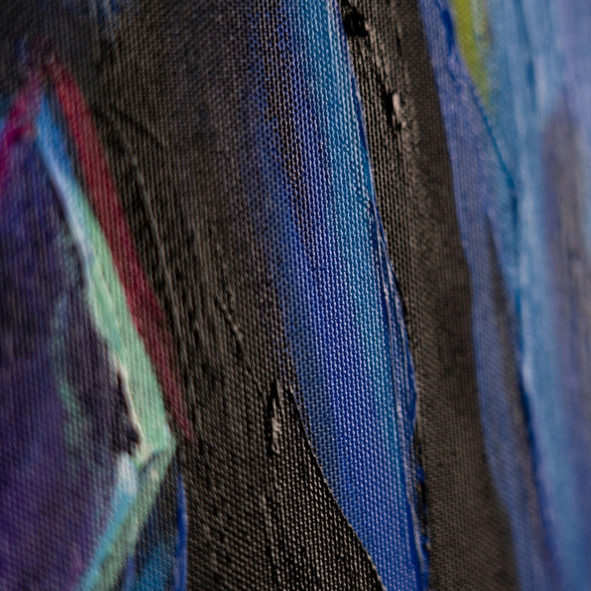 GEMÄLDE Vielfarbige Mähnen Schattenfugenrahmen Blau 140x100 cm - Blau, Holz (140/100cm) - YS-art gallery