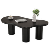 COUCHTISCH, Wolkenform, MDF lackiert, 107/66/40,5 cm, schwarz - Schwarz, Holzwerkstoff (107/66/40.5cm) - Redom