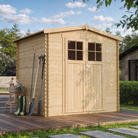 GARTENHAUS HOLZ - Gerätehaus Hochwertige abschließbare Tür mit imprägniertem Boden - 3.53 m2 - M369F+M369G - Beige, Holz (236/224/226cm) - Timbela
