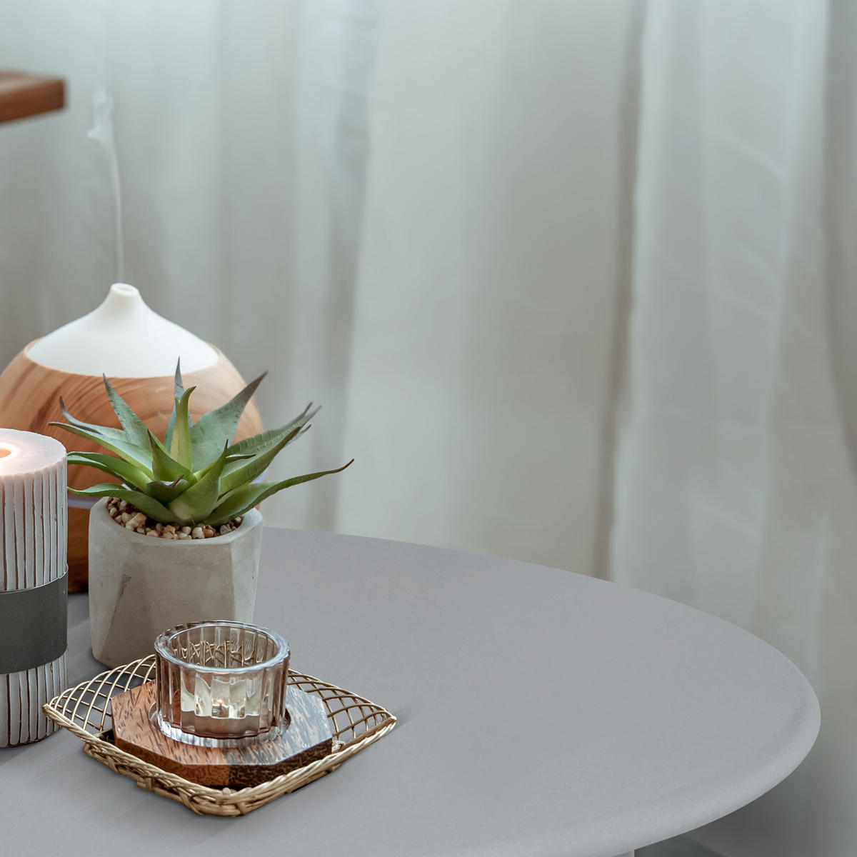 BEISTELLTISCH Finn Ø 53/36 cm Grau - Grau, Metall (53/53/36cm) - BoMoe