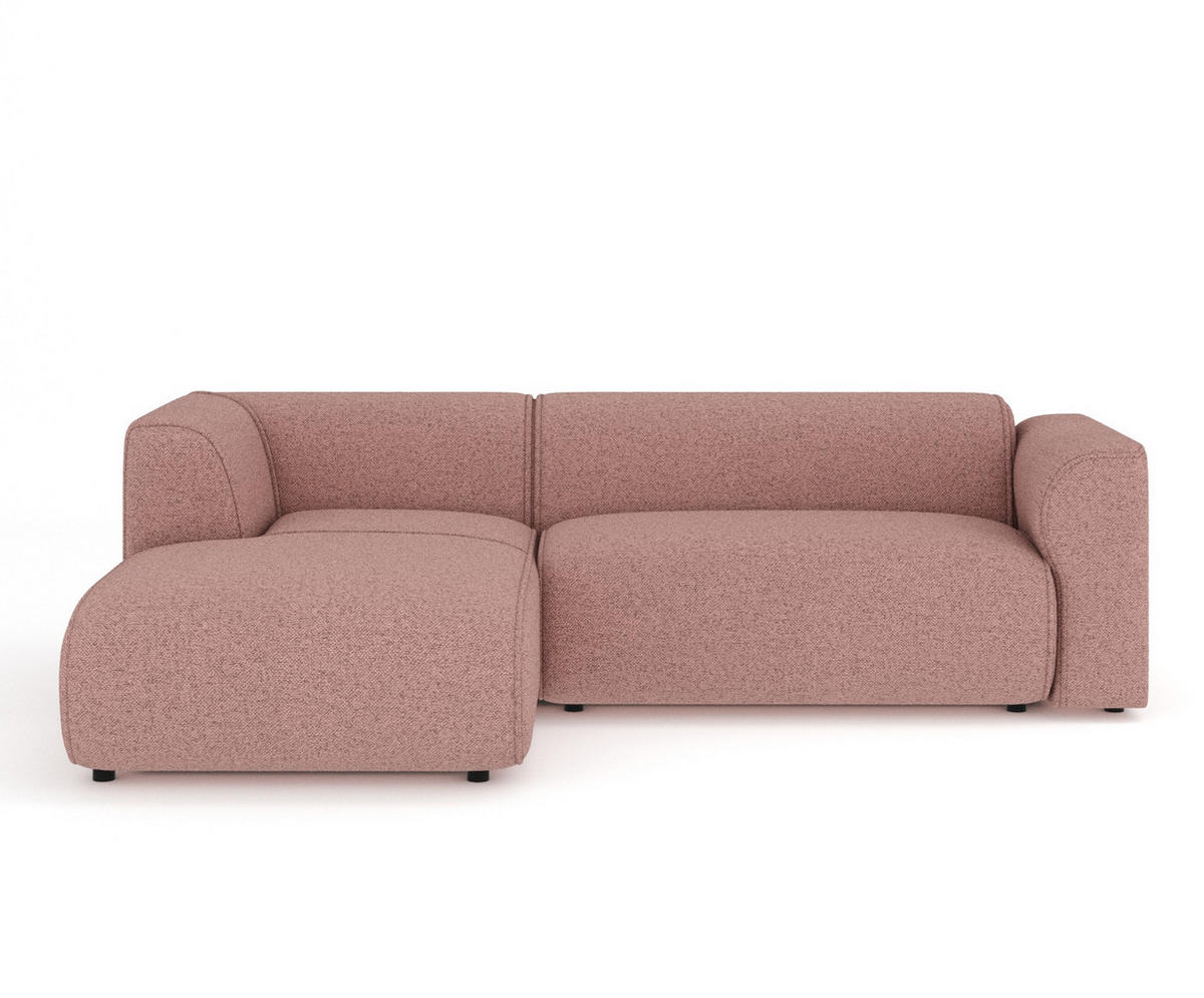 ECKSOFA Melani Rosa Webstoff - Pink/Schwarz, Holz/Holzwerkstoff (253/153cm) - Maison de Reve