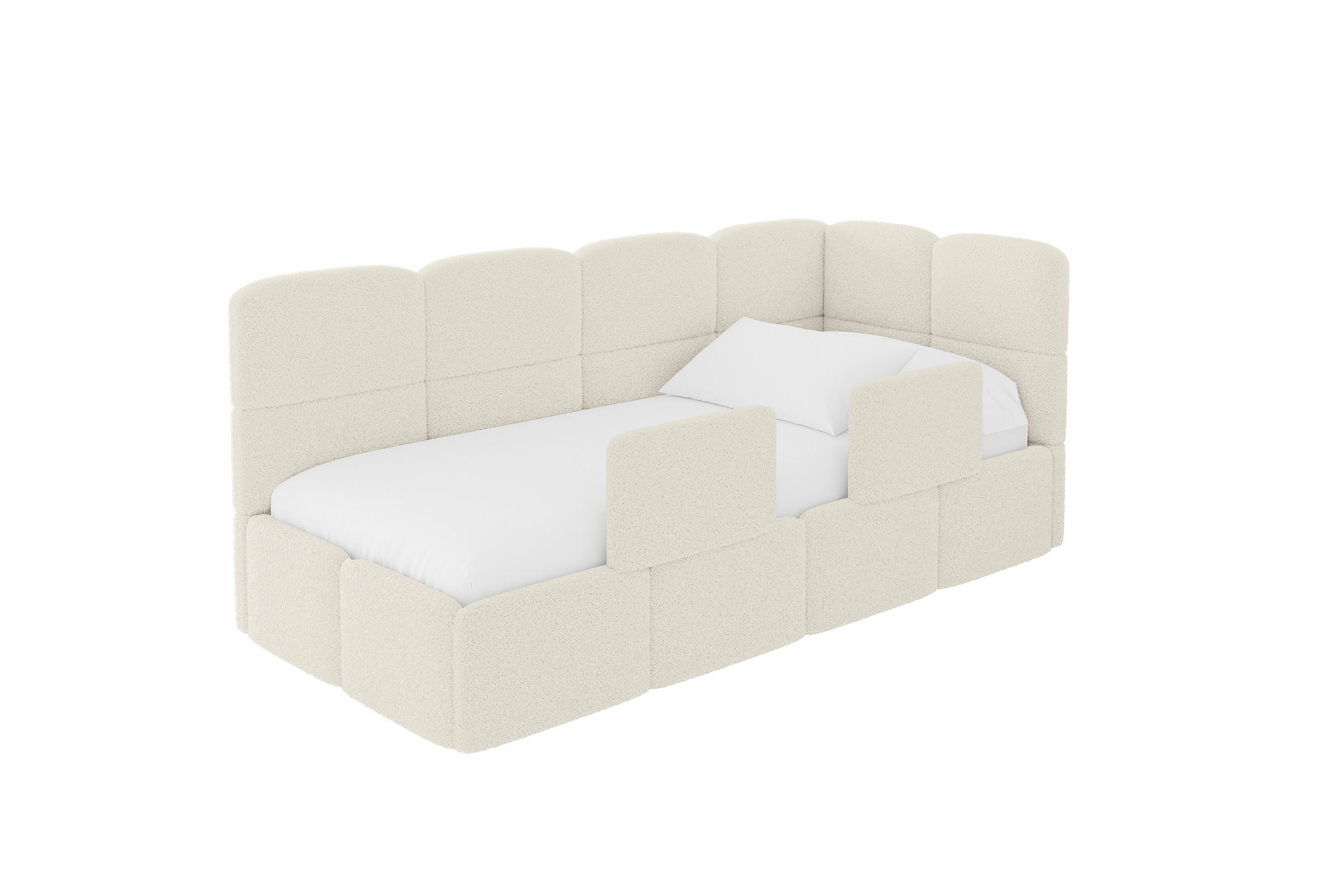 ALTDECOR JEDNOLŮŽKOVÁ POSTEL pro mládež s úložným prostorem a matrací H3/H4, vlevo - KIVY 100x200 béžová