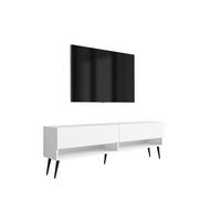 TV-LOWBOARD 170 cm Mattweiß, schwarze schräge Beine, 170 × 32 × 52 cm - Weiß, Holzwerkstoff (170/52/32cm) - 3XE LIVING