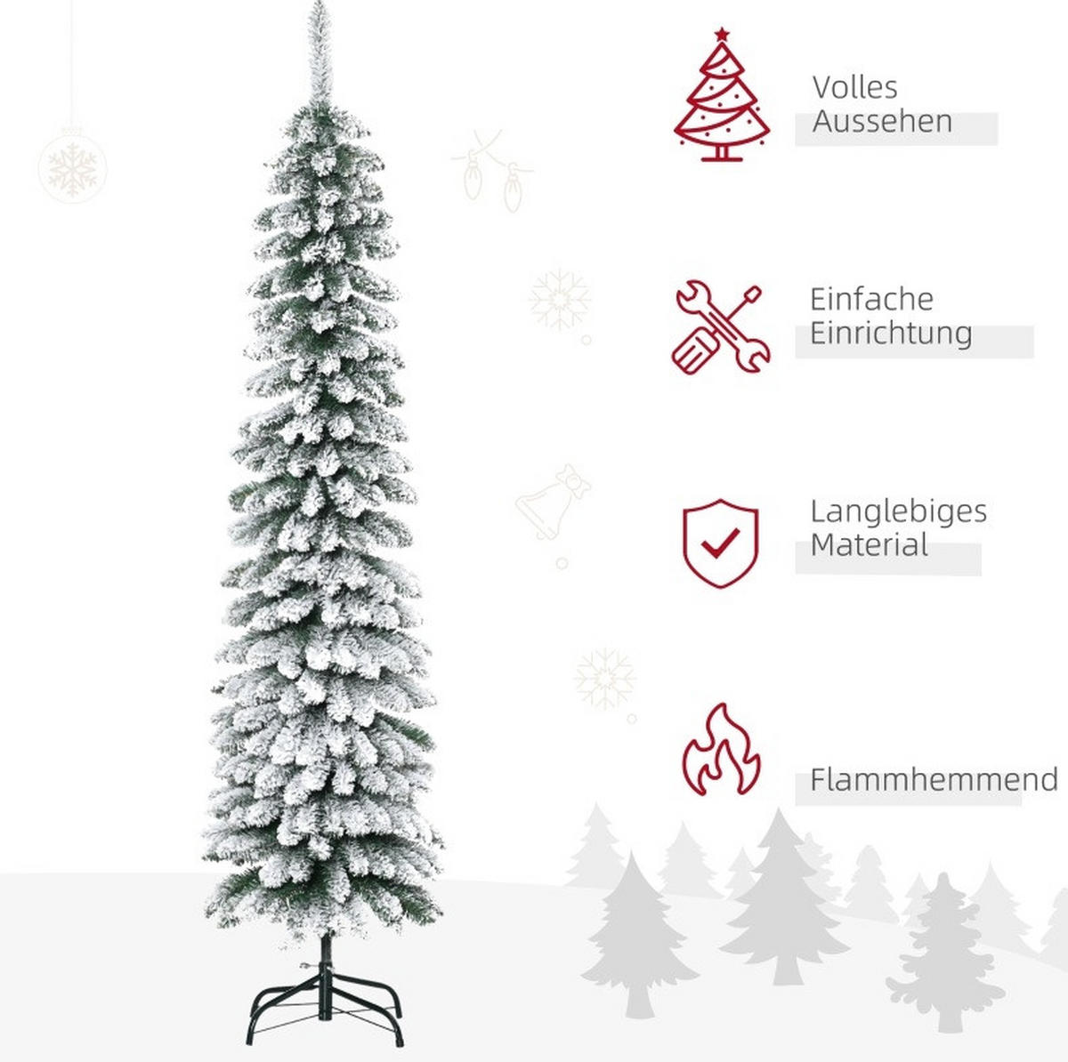 WEIHNACHTSBÄUME 46/46/180 cm grün aus Kunststoff mit Schneeeffekt - Grün, Kunststoff (180cm) - OKWISH