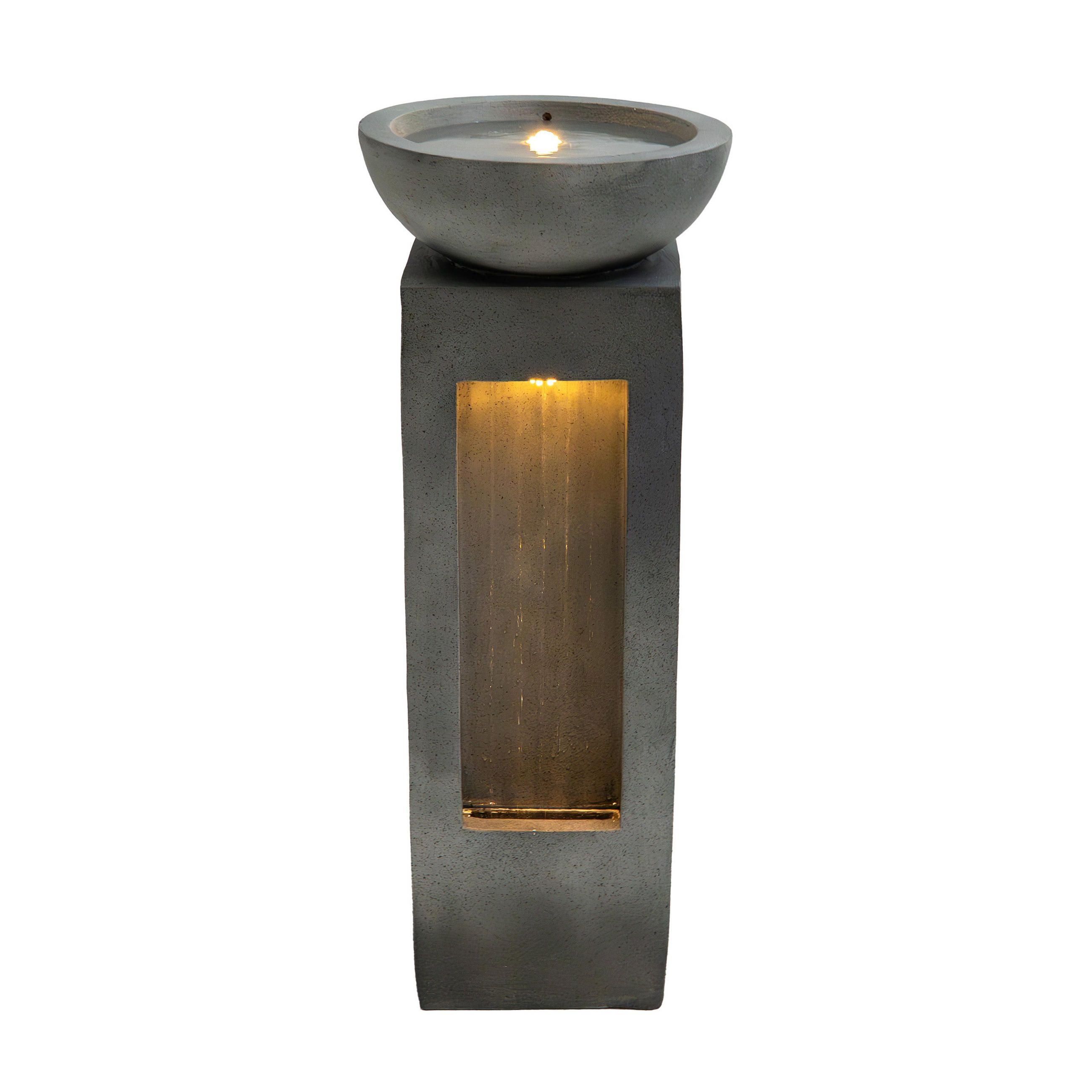 GARTENBRUNNEN Grau "Serenity Falls" - Grau, Stein (40/40/105cm) - Monstershop