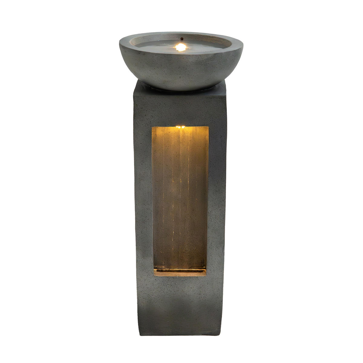 GARTENBRUNNEN Grau "Serenity Falls" - Grau, Stein (40/40/105cm) - Monstershop