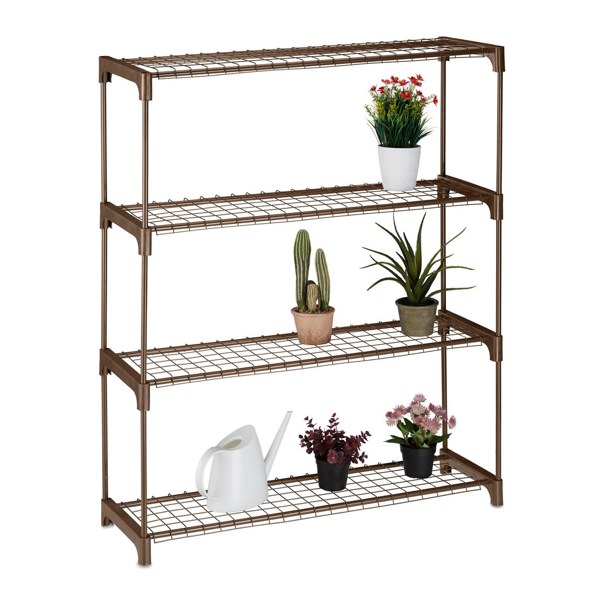 BLUMENREGAL - Braun, Kunststoff/Metall (91/106/28cm) - Relaxdays