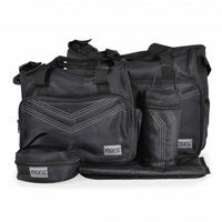 WICKELTASCHE Stella schwarz 3-teiliges Set, Isoliertasche, Wickelunterlage, Schultergurte, Fächer - Schwarz, Textil (16/29/16cm) - Moni