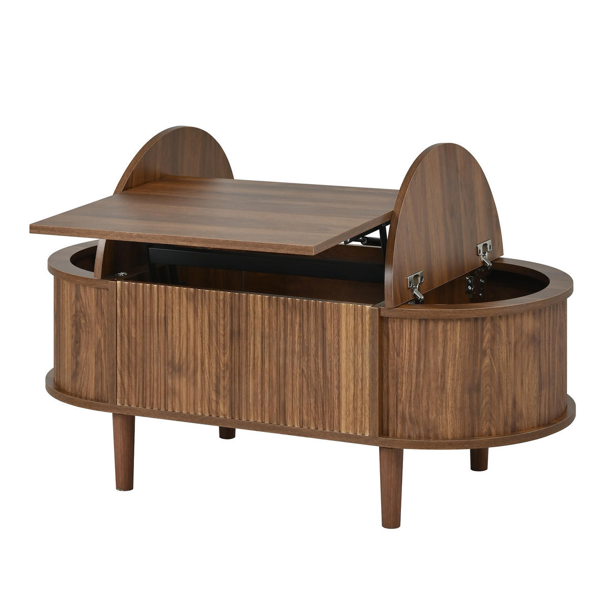 COUCHTISCH 100/48/53,5 cm nussbaum aus MDF mit höhenverstellbarer Tischplatte - Walnussfarben, Holzwerkstoff (100/48/53.5cm) - OKWISH