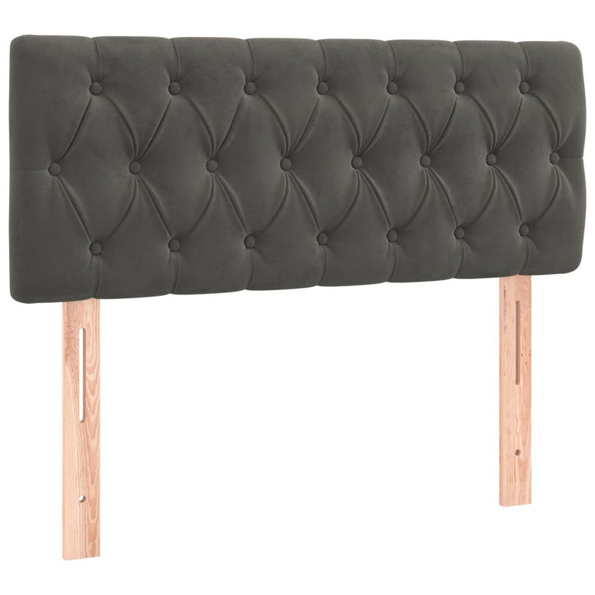 BOXSPRINGBETT 90/190 Cm Grau Samt - Dunkelgrau, Textil (90/193cm) - vidaXL