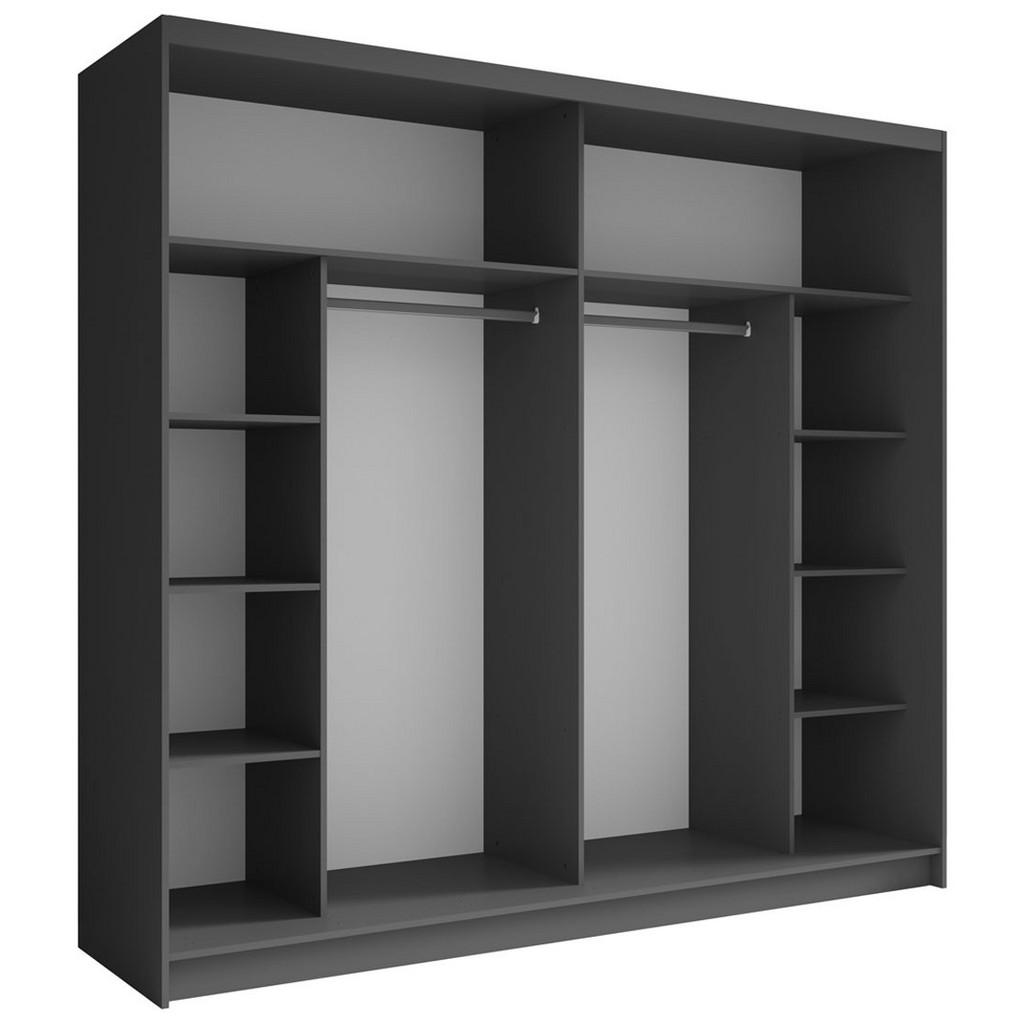 Thumbnail - Feldmann-Wohnen Schiebetürenschrank, Grau, Holz, 8 Fächer, Rechteckig, 230x215x62 cm, Schlafzimmer, Kleiderschränke, Sch...