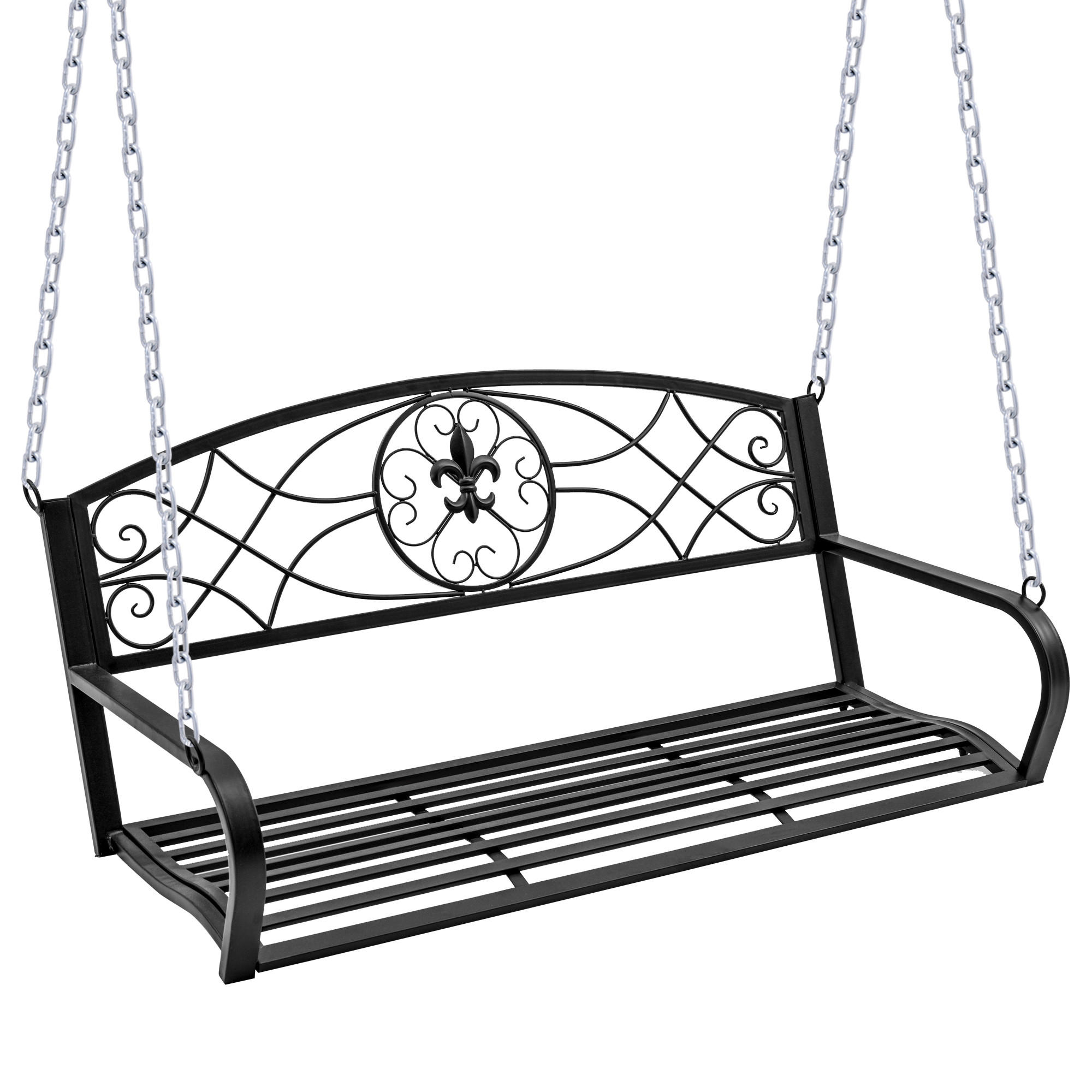 HOLLYWOODSCHAUKEL 2 Sitzer Metall schwarz - Schwarz, Metall (132/58/63cm) - LEBENLANG
