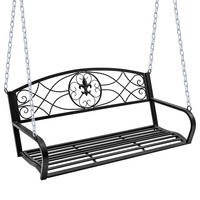 HOLLYWOODSCHAUKEL 2 Sitzer Metall schwarz - Schwarz, Metall (132/58/63cm) - LEBENLANG