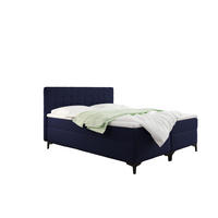 BOXBETT Mit Bettkasten Denver Stoff Muna Marineblau 160x200 cm H3-Bonell - Dunkelblau, Holz (160/200cm) - Kaiser Möbel